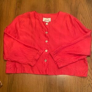 Aphrodite Red button down silk top